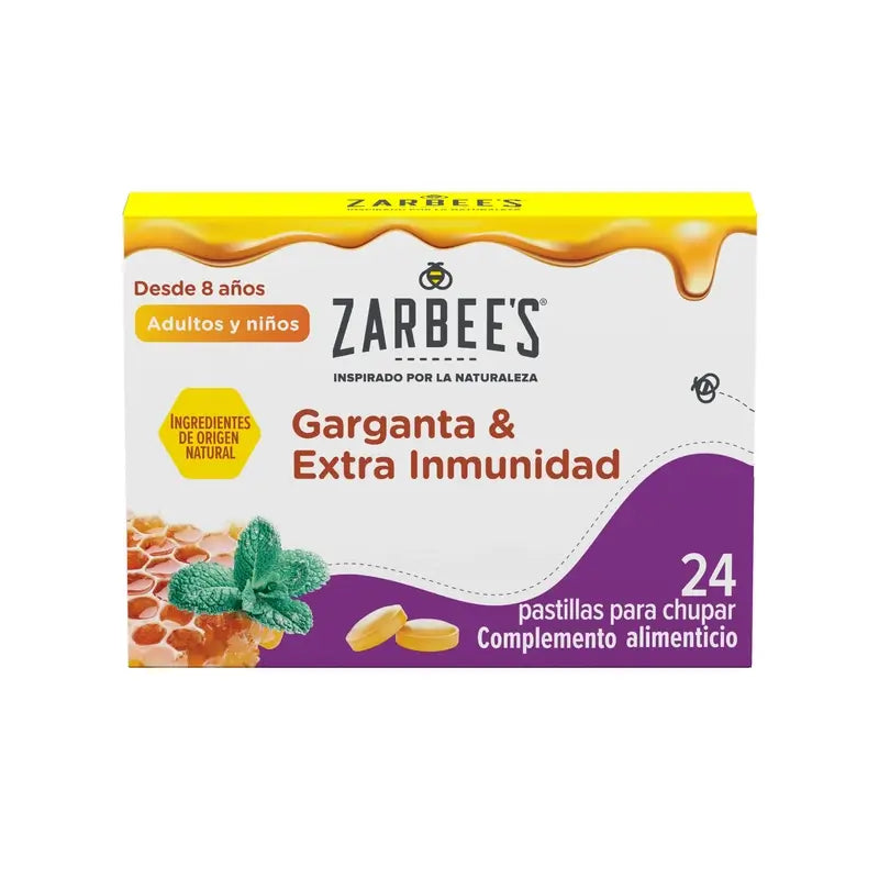 Zarbee'S Throat & Immunity 24 Lozenges With Honey, Mint, Zinc And Vit.D