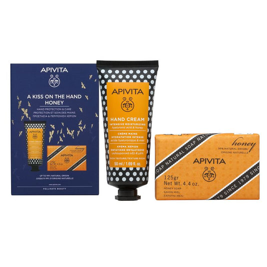 Apivita Intensive Moisturising Hand Cream 50Ml & Natural Honey Soap 125G